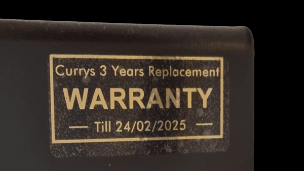 warranty personalised sticker