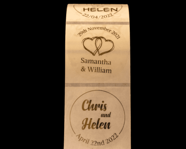personalised gold foil labels