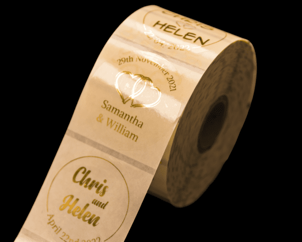 gold foil labels