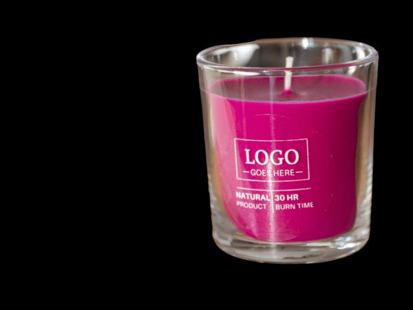 personalised white foil candle label