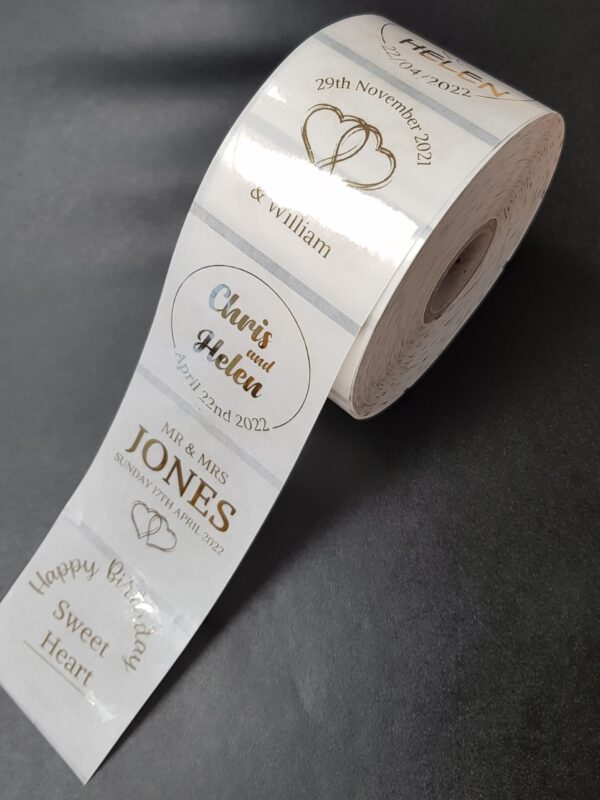 Gold Foil stickers on clear plastic